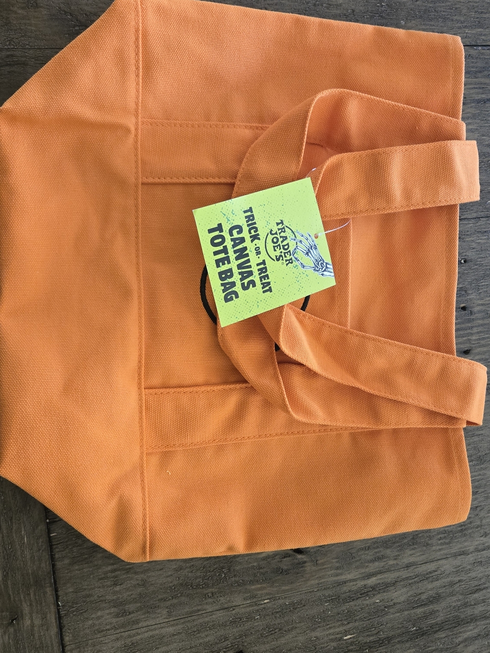 Trader Joe's Orange Canvas Tote Bag - Picture 2 of 4